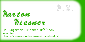 marton wiesner business card